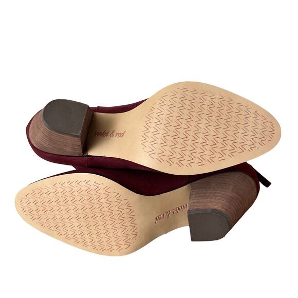 Violet & Red Jackson Lazer Cut Topline Ankle Boots Size 7.5 Burgundy Red NEW - Picture 10 of 11